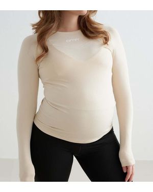 Aim'n Café Au Lait Soft Basic Maternity Long Sleeve - Natural