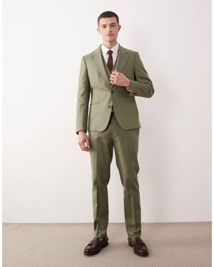 ASOS Skinny Linen Rich Suit Pants - Natural