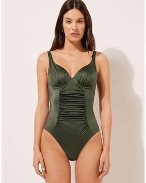 Calzedonia Swimsuit Shiny Satin - Green