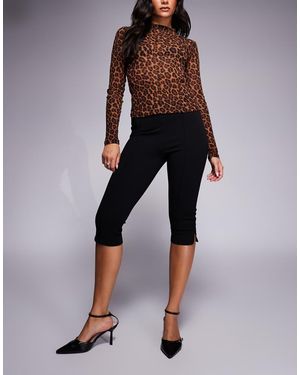 Brave Soul Tailored Capri Trousers With Front Seam - Blue