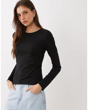 Cotton On Longline Crew Long Sleeve - Black
