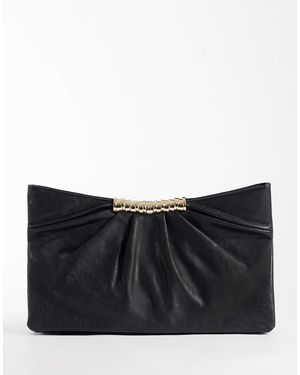 ASOS Clutch mit mehreren zwickeln, metall-details, und schlangenoptik - Schwarz