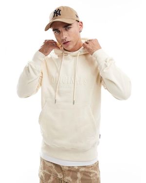 Jack & Jones Oversized 3d Print Logo Hoodie - Natural