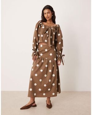 Glamorous Asymmetric Drop Waist Midaxi Skirt - Natural