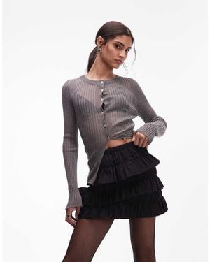 ARKET Textured Ruffle Mini Skirt - White