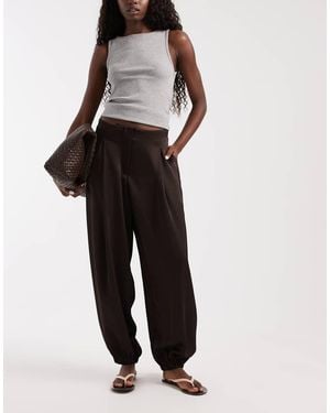 Vero Moda Pantaloni Balloon A Vita Alta Plissettati - Nero