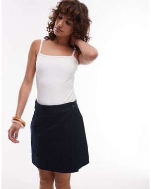 ARKET Pure Cotton Twill Wrap Mini Skirt - White
