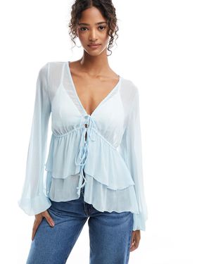 Pull&Bear Ruffle Detail Blouse - White