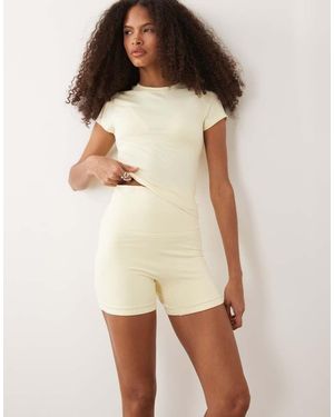 Cotton On Active Ultra Soft Roll Over Shorts - Natural