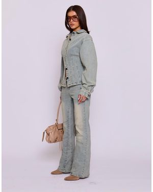 Missy Empire Denim Flare - Grey