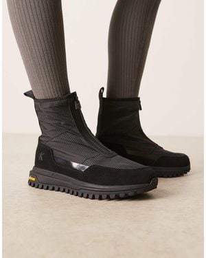 Calvin Klein Vibram Zip Nylon Boots - Black