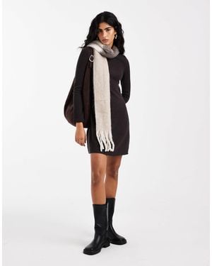 Vero Moda Rib Knitted Mock Neck Mini Dress - White
