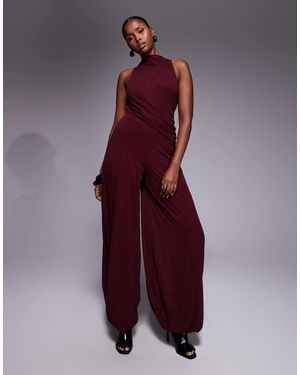 ASOS Peplum Balloon Trouser Jumpsuit - Purple