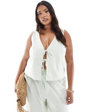 ONLY Tie Front Singlet - White