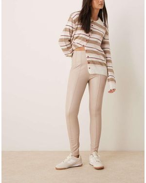 New Look Leggings Blanco Hueso De Poliuretano De - Neutro