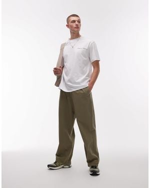 TOPMAN Relaxed Ripstop Trouser - White
