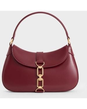 Charles & Keith Agatha Chain Accent Bag - Purple