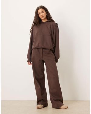 ASOS Circular Design Collection Wide Leg Trackies With Seam Details - Brown