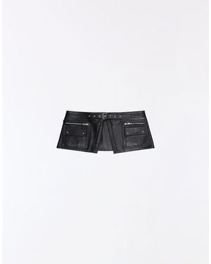 Bershka Zip-detail Skirt Belt - White