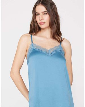 Tezenis Camisole With Narrow Shoulder Straps - Blue