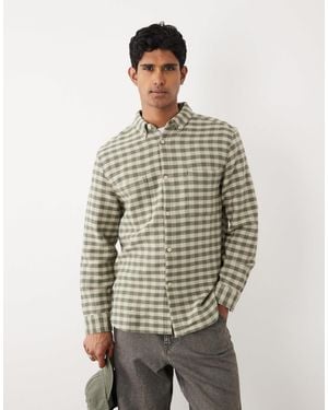 ASOS Check Overshirt With Patch Pockets - Gray