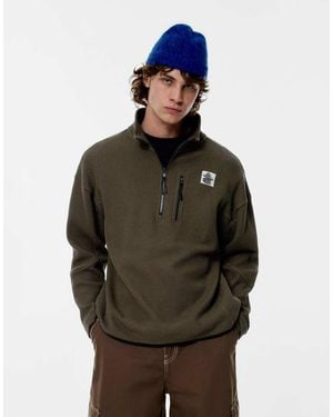 Pull&Bear Sweatshirt Met Kwartrits En Graphic - Groen