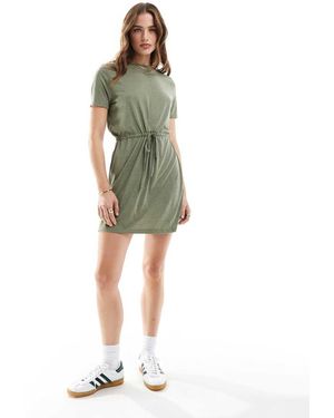 Jdy Vestido Verde Estilo Camiseta Con Detalle De Lazada De