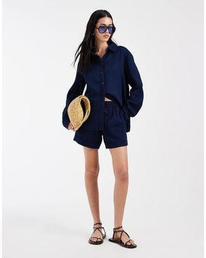 ONLY Seersucker Shorts Co-ord - Blue