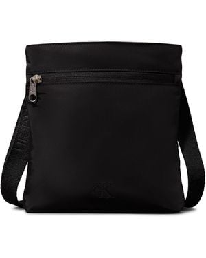 Calvin Klein – flache umhängetasche - Schwarz