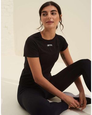 Aim'n Zacht Basic T-Shirt Met Korte Mouwen - Zwart