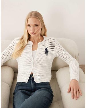 Polo Ralph Lauren Icon Logo Knit Cardigan - Natural
