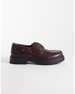 SEQWL Mexton Scarpe Da Barca Stringate Chunky Bordeaux - Marrone