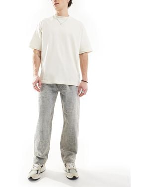 Pull&Bear baggy Fit Jacquard Jean - Natural