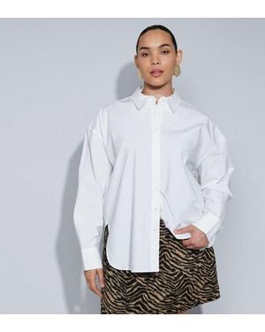 ASOS Asos Design Curve Camicia Oversize Con Fondo Asimmetrico Bianca - Bianco