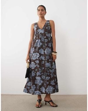 Mango Mouwloze Midi-Jurk Met V-Hals - Wit