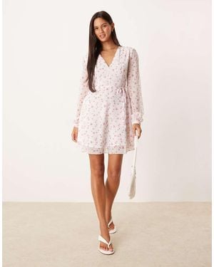 Glamorous V Neck Mini Dress - Natural