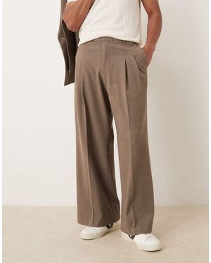 ASOS Loose Leg Suit Trousers - Natural