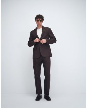Abercrombie & Fitch Linen Blend Collins Slim Suit Trousers - Blue
