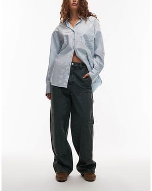 Obey Leah Iii baggy Double Knee Denim Jeans - Blue