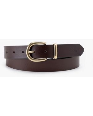 Levi's Leren Riem Met Hoefijzervormige Gouden Gesp - Bruin