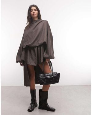 Muse Assembly Asymmetrical High Low Midaxi Dress - Grey