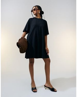 ASOS Vestito T-Shirt Corto Svasato - Nero