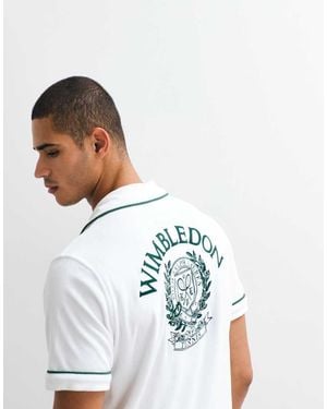 Polo Ralph Lauren Wimbledon Capsule Embroidered Back Crest Logo Short Sleeve Terry Shirt Co-Ord - White