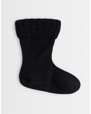 HUNTER Hohe fleece-stiefelsocken - Schwarz