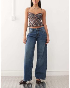 Motel Roomy Extra Wide Low Rise Jeans - Blue