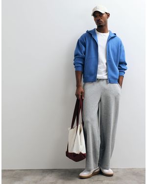 ASOS Essentials Oversized Boxy Zip Through Hoodie - Blue