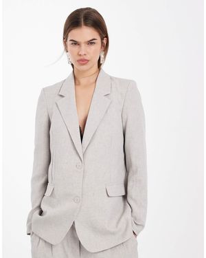 Vero Moda Linen Touch Tailored Blazer Co-ord - White