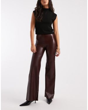 Commando Faux Leather Wide Leg Pant - Brown