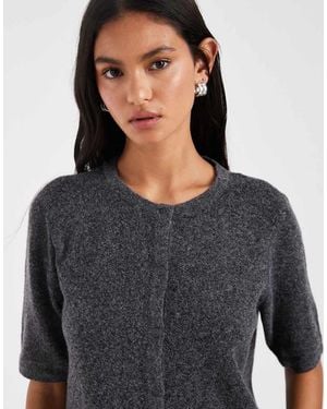 Vero Moda Cardigan A Maniche Corte - Grigio