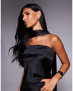TFNC London Top bandeau avec foulard à l'encolure - Noir